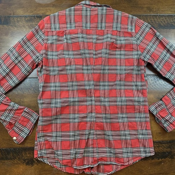 Frank & Eileen Barry Shirt Womens Small Red Plaid Button Down Made in USA - Picture 9 of 11